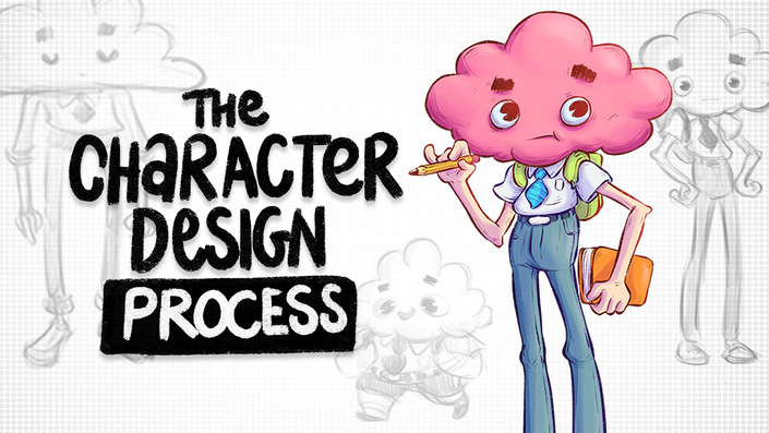 designing early character design concepts during Part 1 of the Drawing Camp course