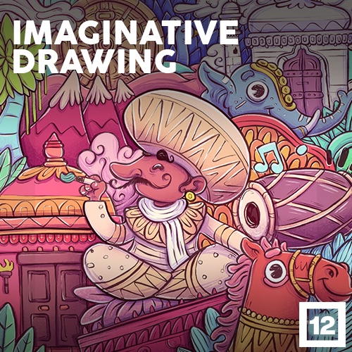 Student learning imaginative drawing techniques in the Drawing Camp course